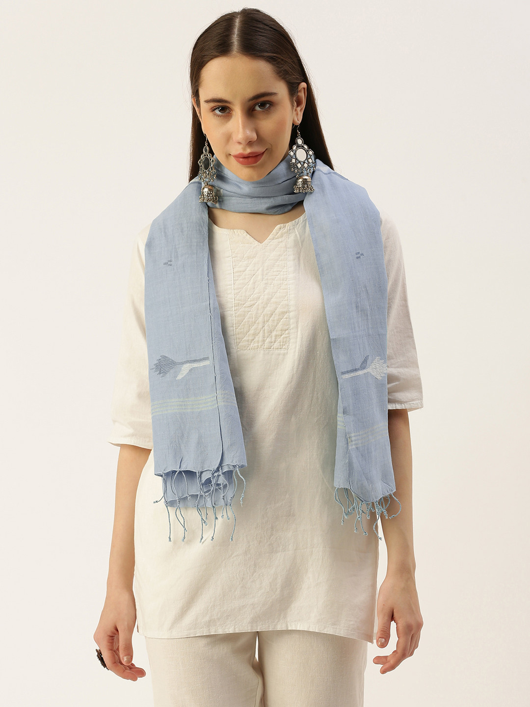 ASVA Jamdani Floral Scarf