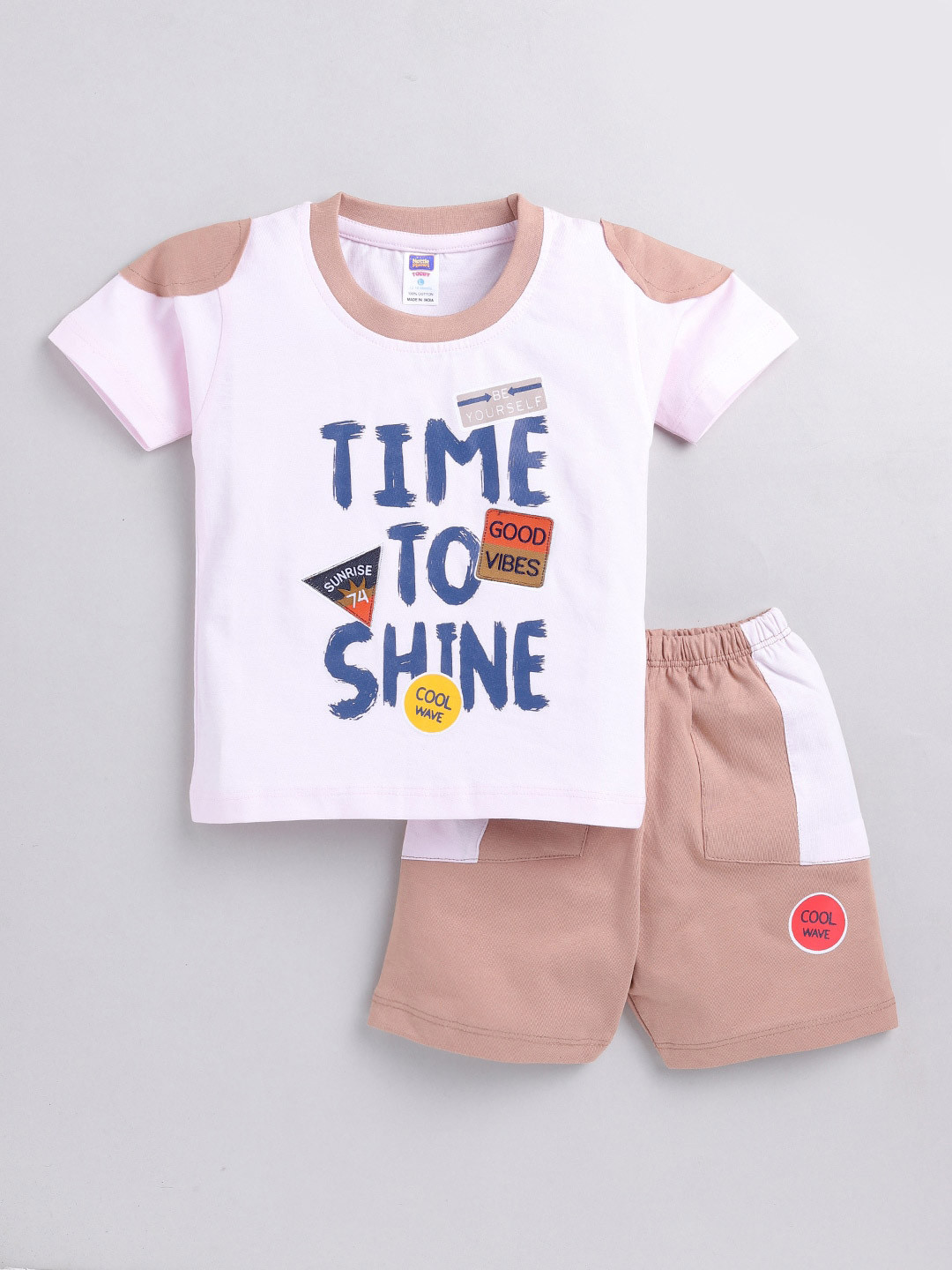 Nottie Planet Boys Printed T-shirt with Shorts
