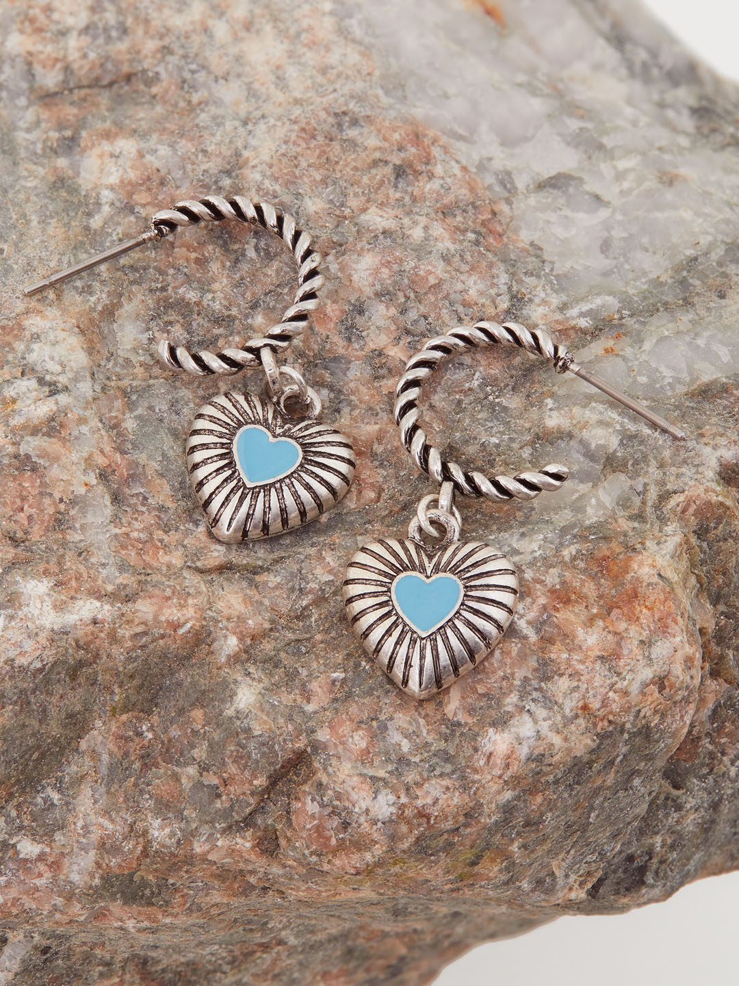 Accessorize Heart Shaped Half Hoop Earrings