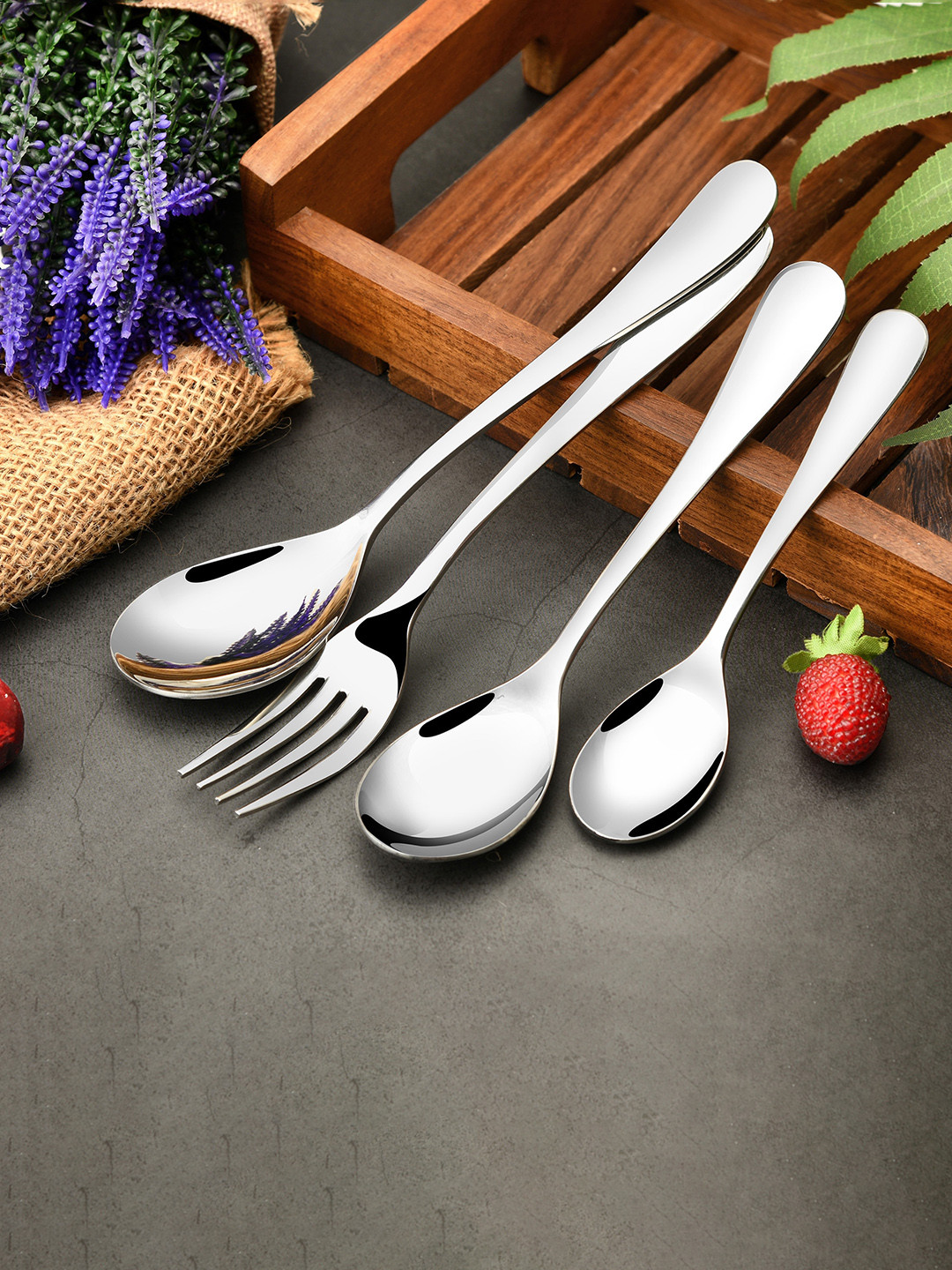 FNS 24 Pcs Stainless Steel Cutlery Set With Stand