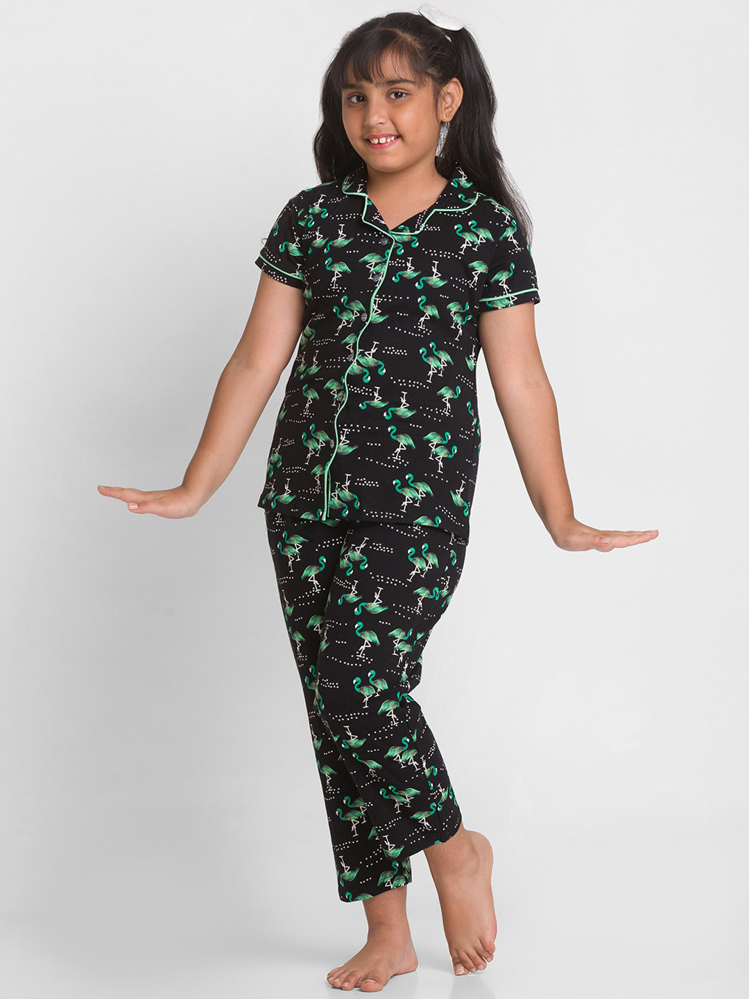 AV2 Girls Conversational Printed Pure Cotton Night Suit