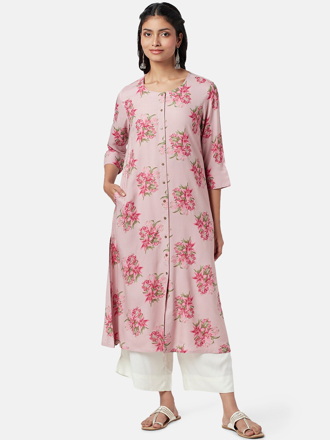 RANGMANCH BY PANTALOONS Women Floral Printed Straight Kurta