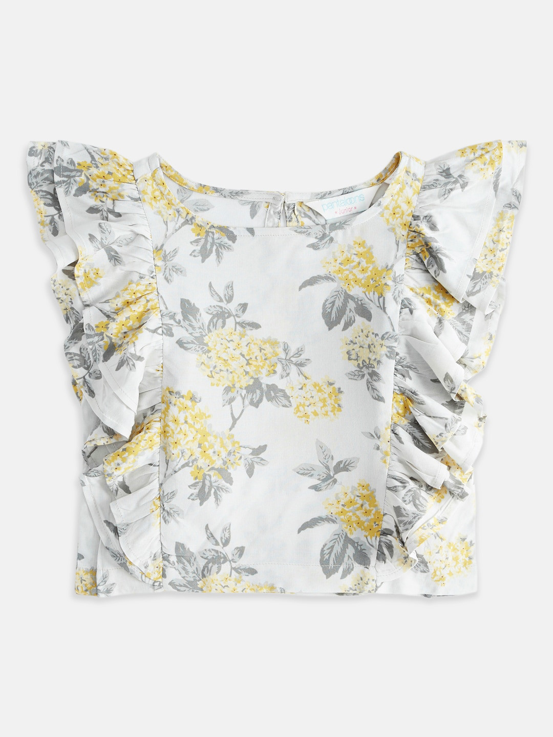 AKKRITI BY PANTALOONS Girls Floral Printed Ruffle Top