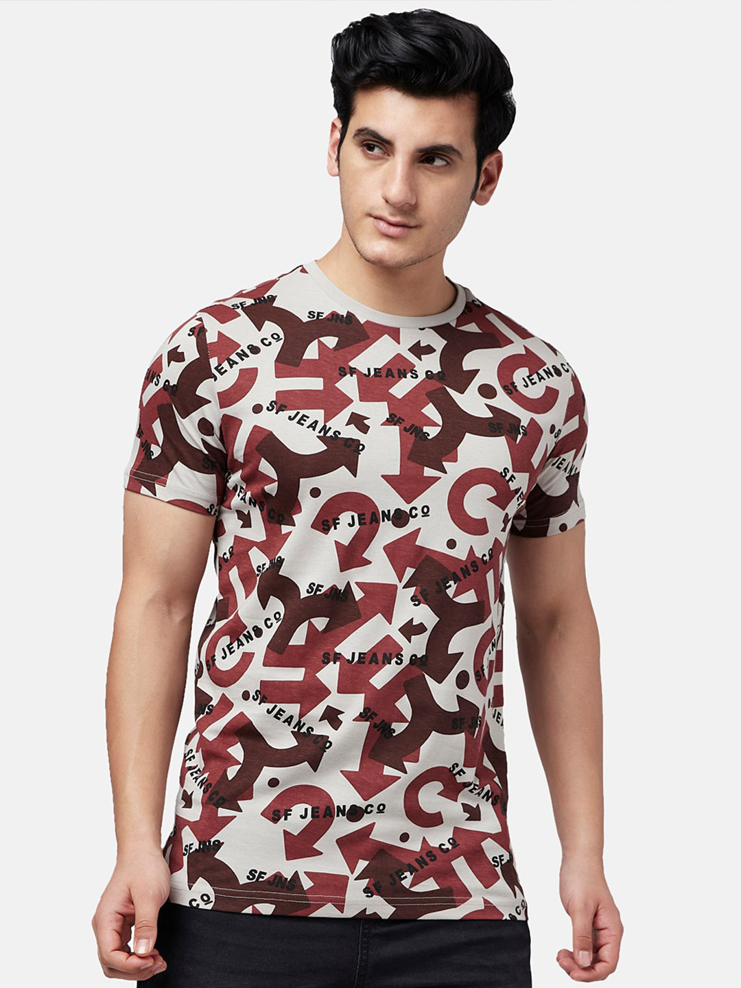 SF JEANS by Pantaloons Men Graphic Printed Cotton T-shirt