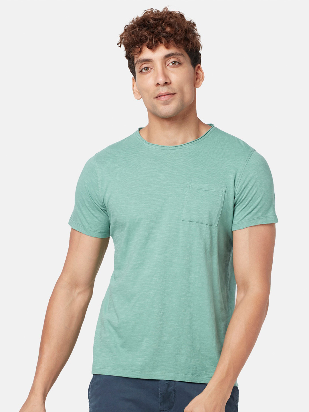 Urban Ranger by pantaloons Men Round Neck Half Sleeves Cotton T-shirt
