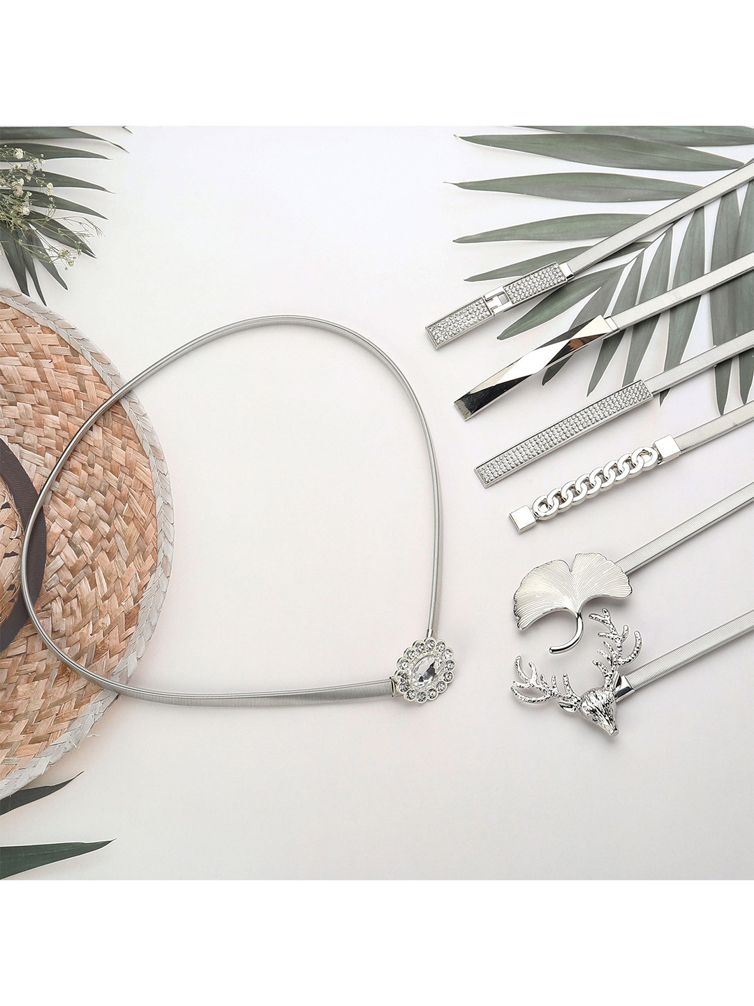 ZORO Women Textured Metal Spring Belt