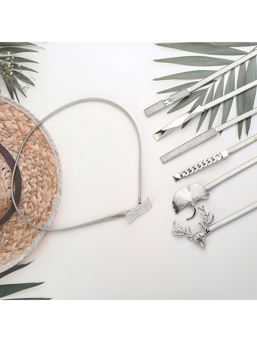 ZORO Women Textured Metal Spring Belt