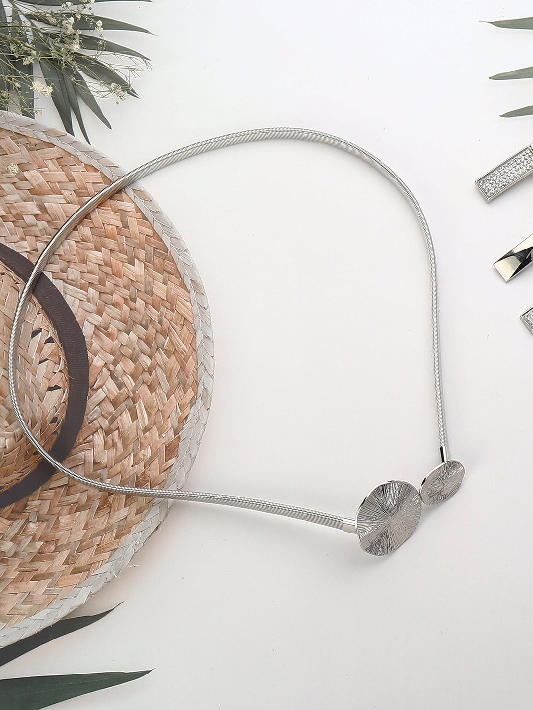 ZORO Women Textured Metal Spring Belt