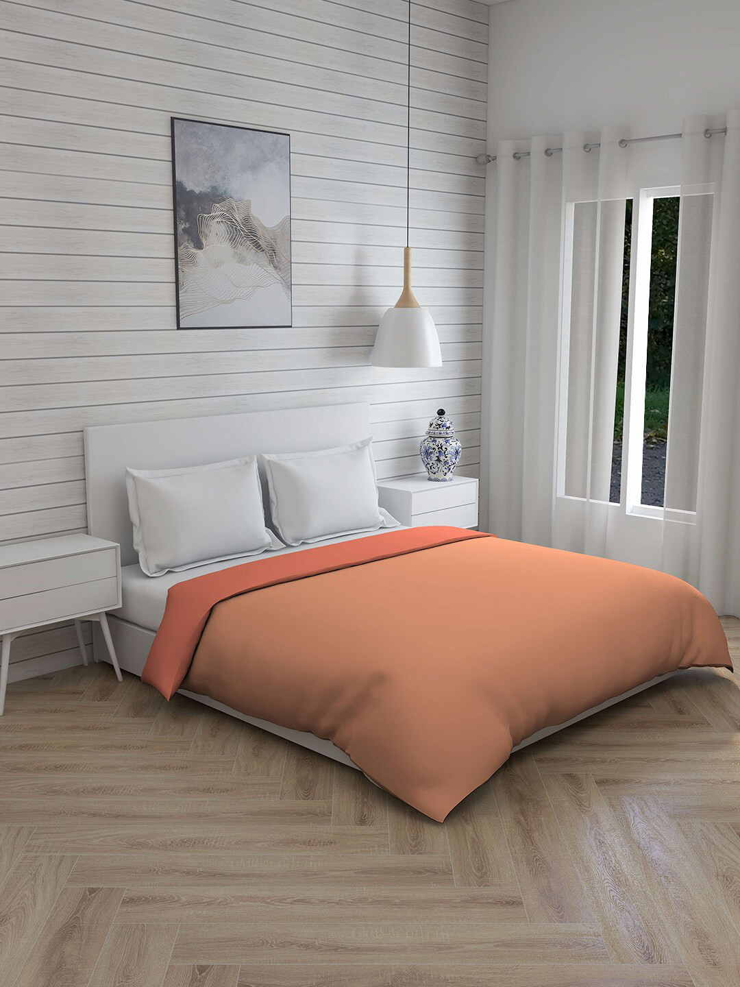 Layers Savona Orange Mild Winter 120 GSM Cotton Double Bed Comforter