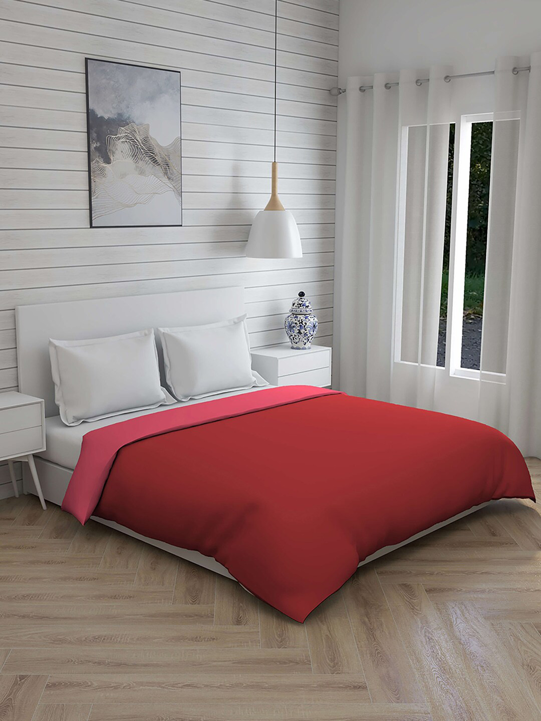 Layers Savona Red Mild Winter 120 GSM Cotton Double Bed Comforter
