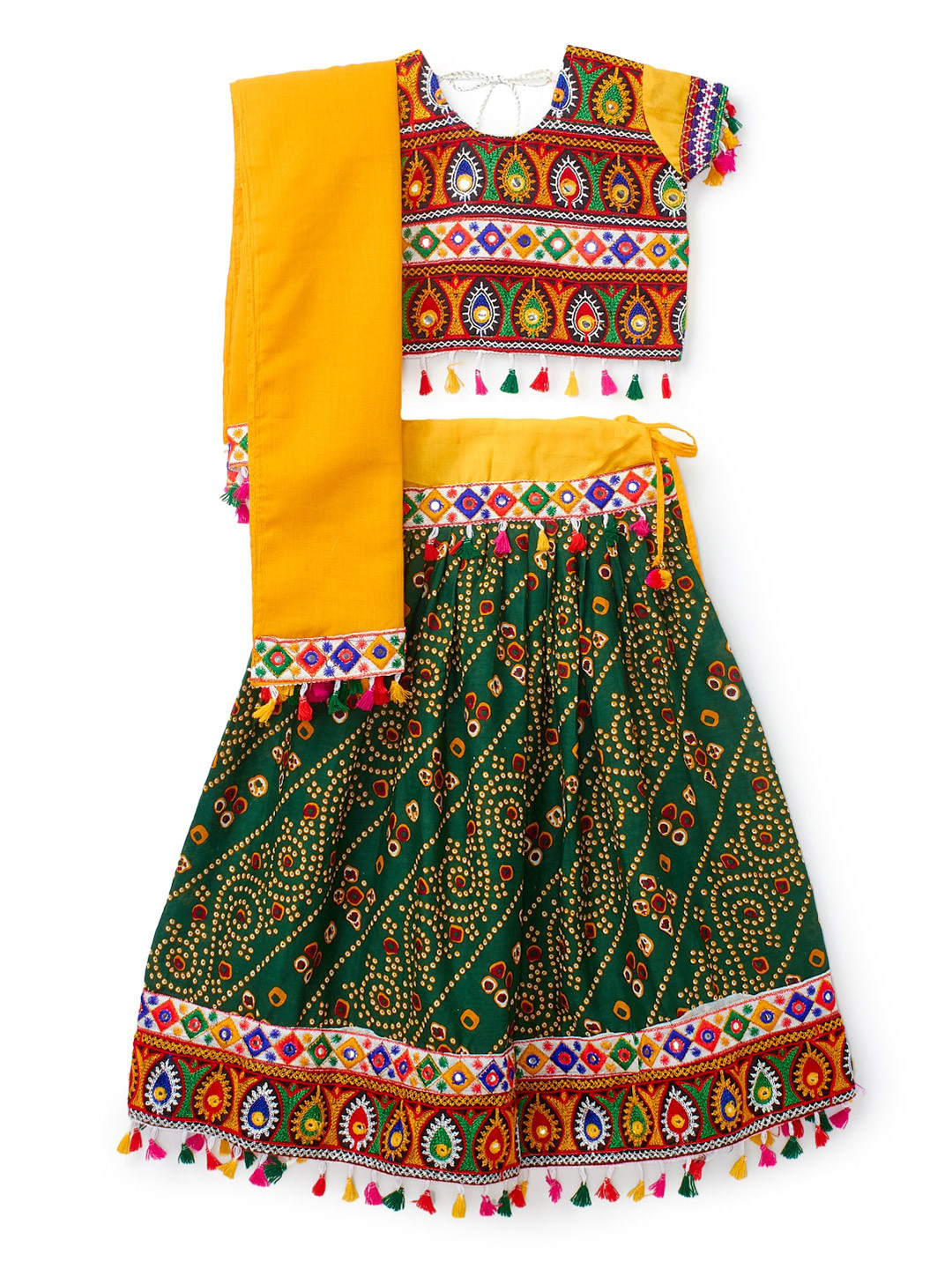BANJARA INDIA Girls Embroidered Ready to Wear Lehenga & Blouse With Dupatta