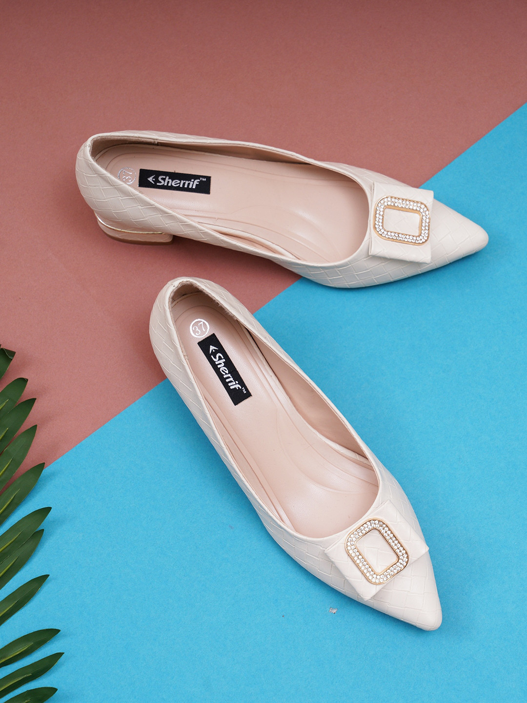 Sherrif Shoes Closed Back Pointed Toe Wedge Pumps