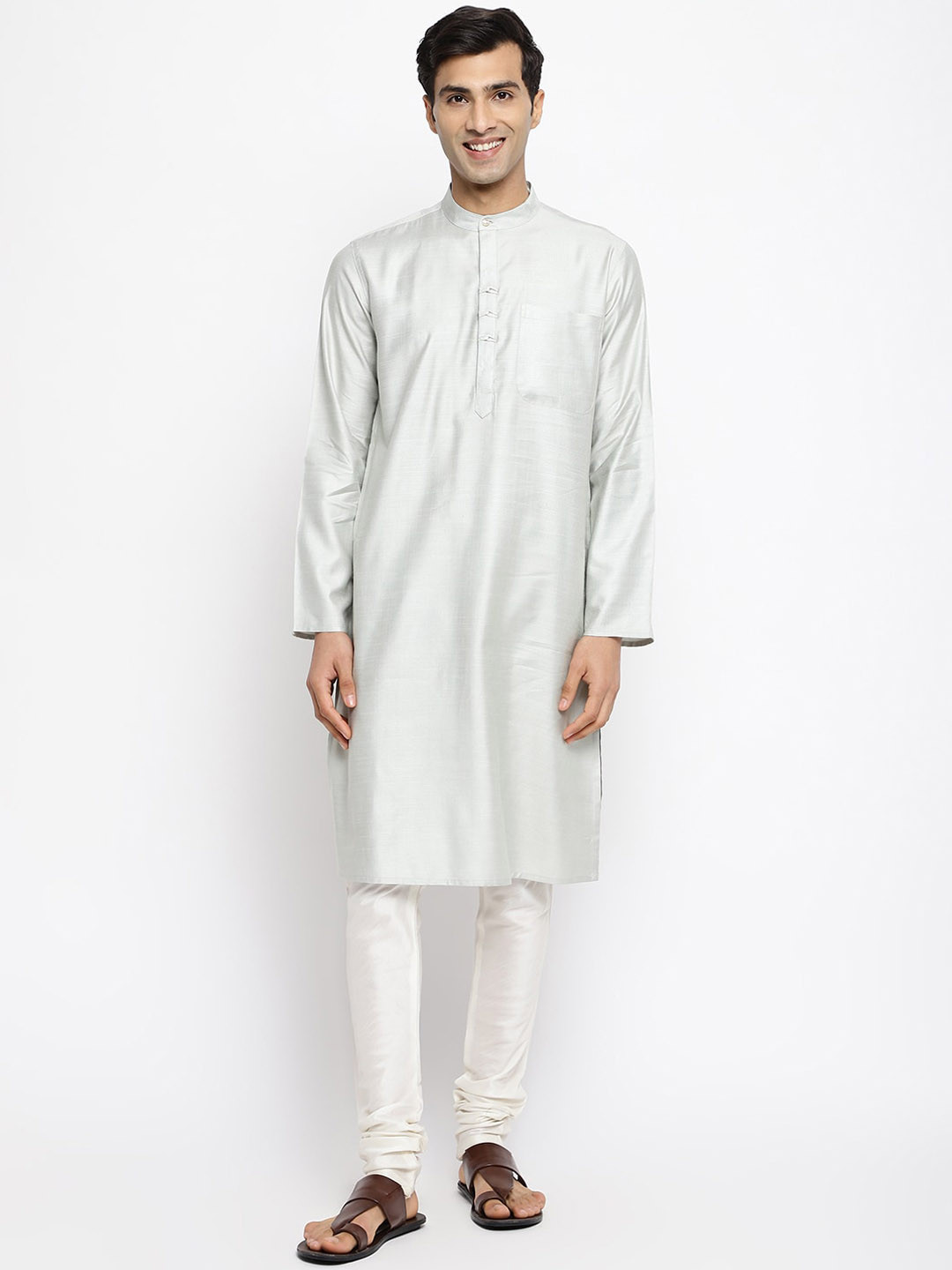 Fabindia Mandarin Collar Chest Pocket Regular Kurta