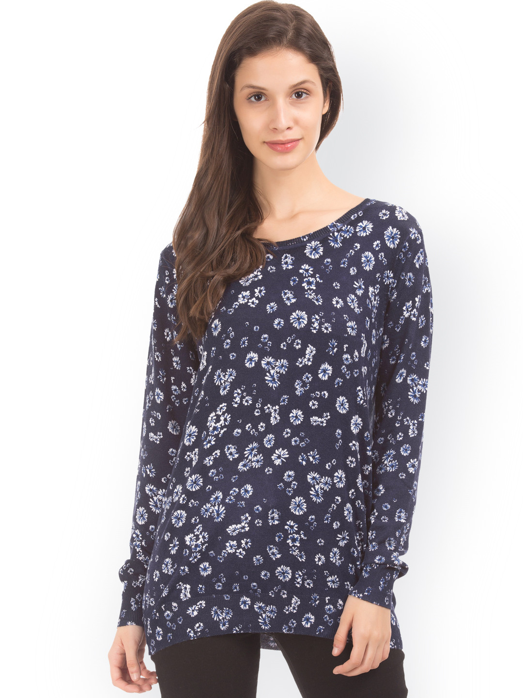 U.S. Polo Assn. Women Women Navy Blue Printed Top