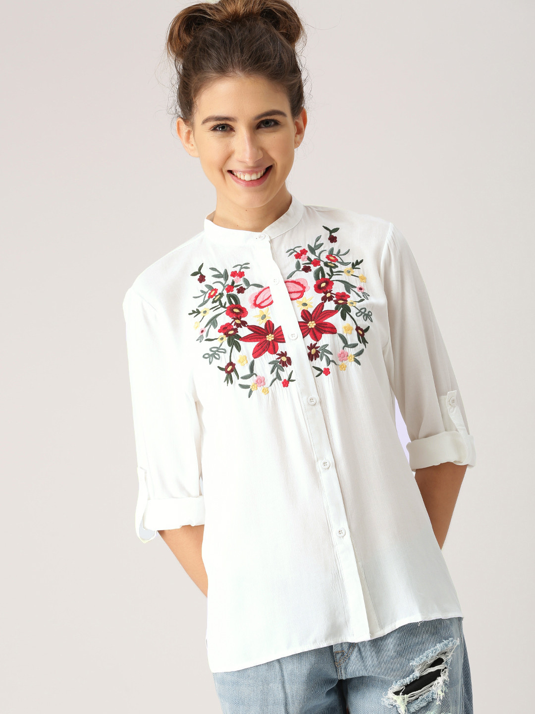 Buy DressBerry Women White Regular Fit 