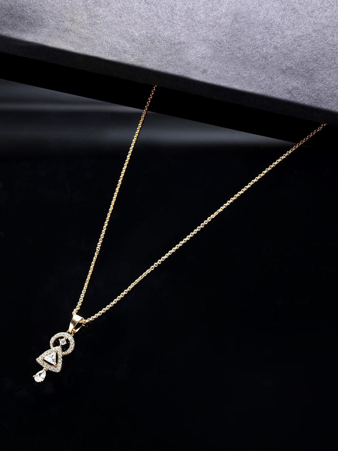 HOT AND BOLD Brass Rose Gold-Plated Austrian Cubic Zirconia Chain