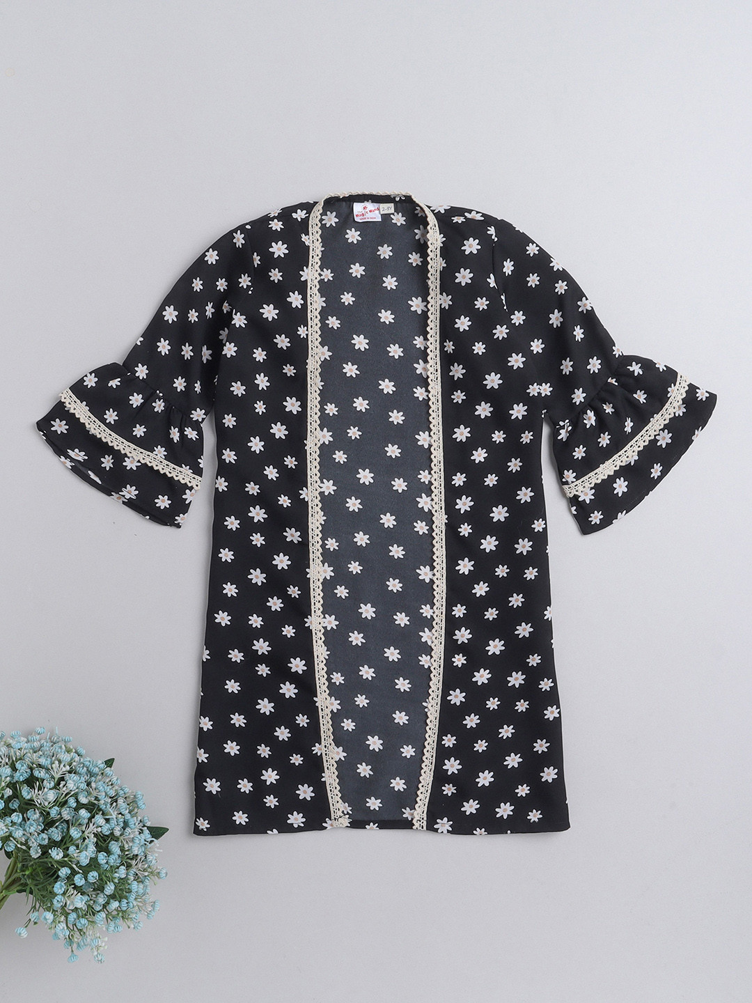 The Magic Wand Girls Floral Printed Lace Detailing Shrug