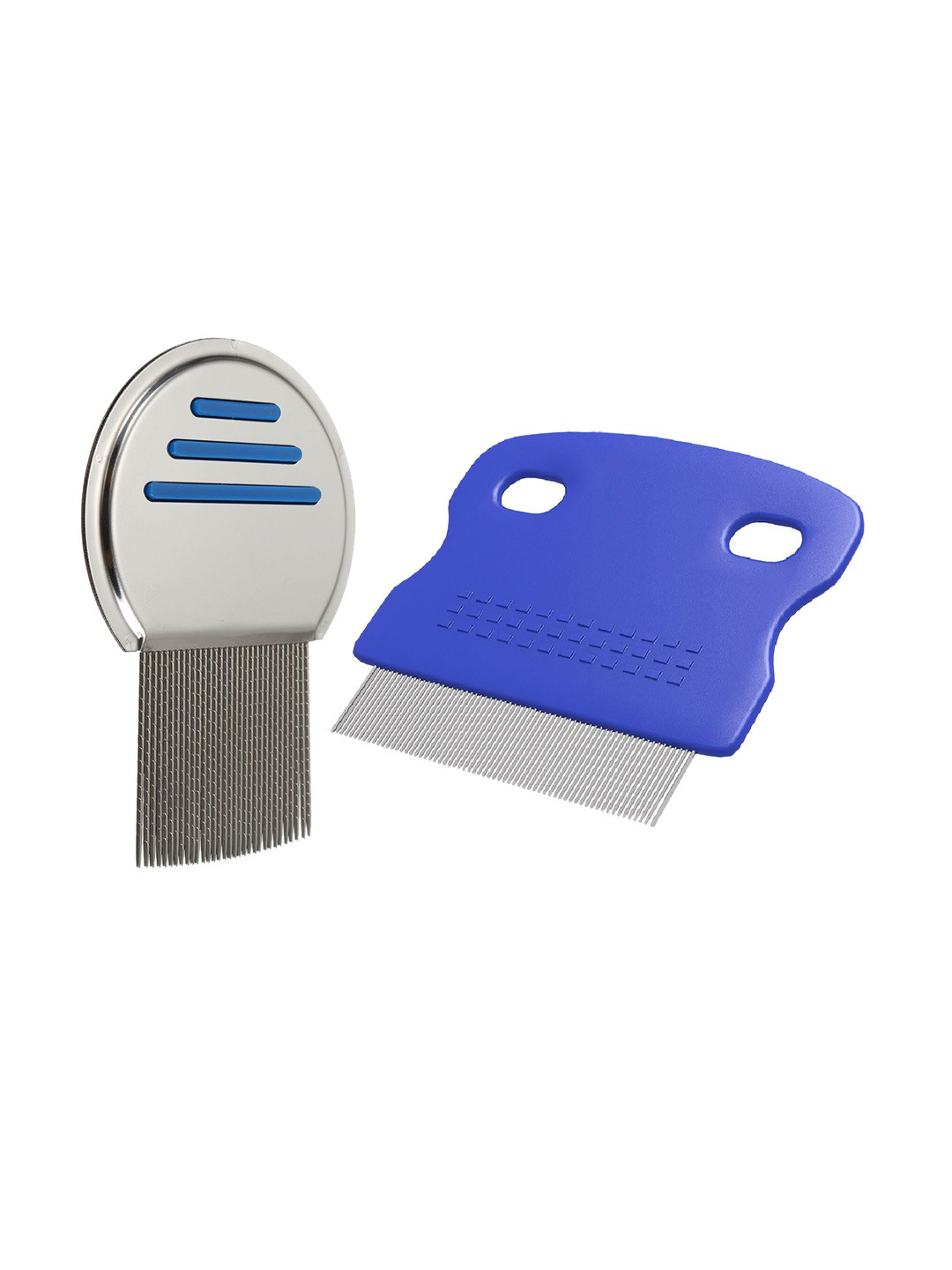 Alexvyan Set Of 2 Metal Small & long Teeth Combo Nit Comb