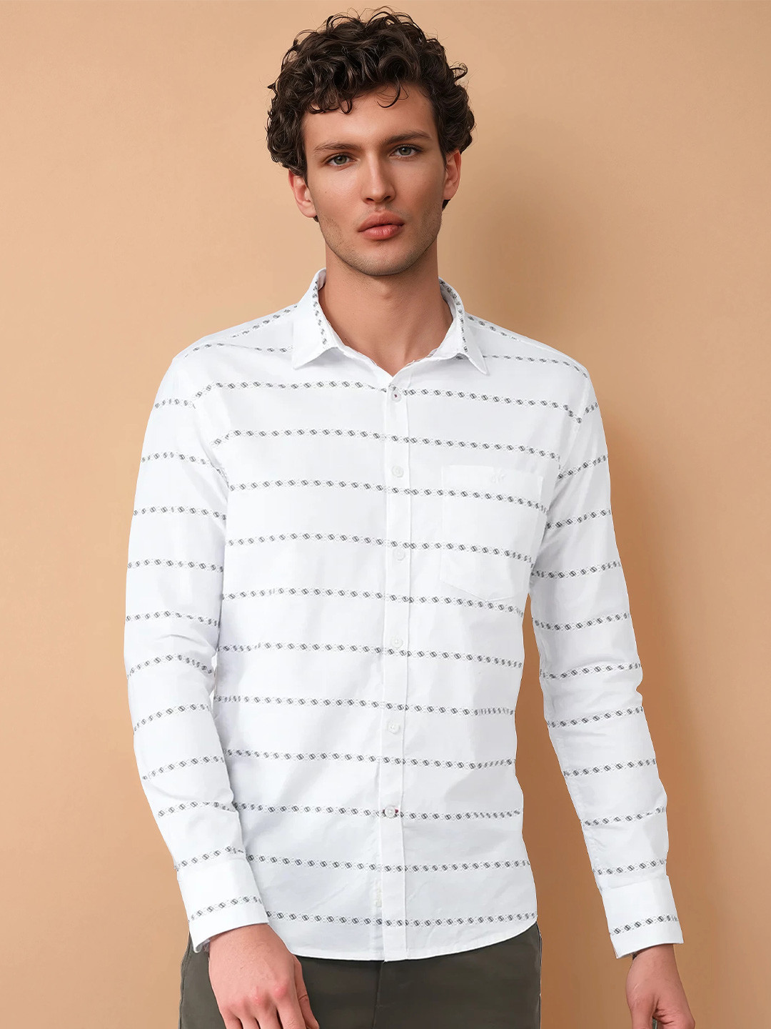 Crimsoune Club Men Slim Fit Printed Cotton Casual Shirt