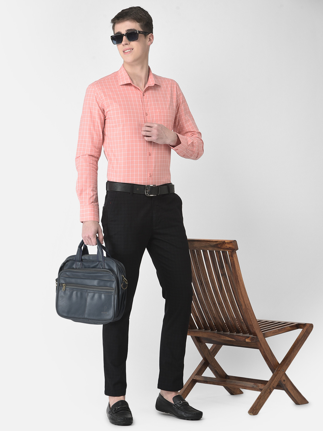 Crimsoune Club Slim Fit Grid Tattersall Checks Checked Pure Cotton Casual Shirt