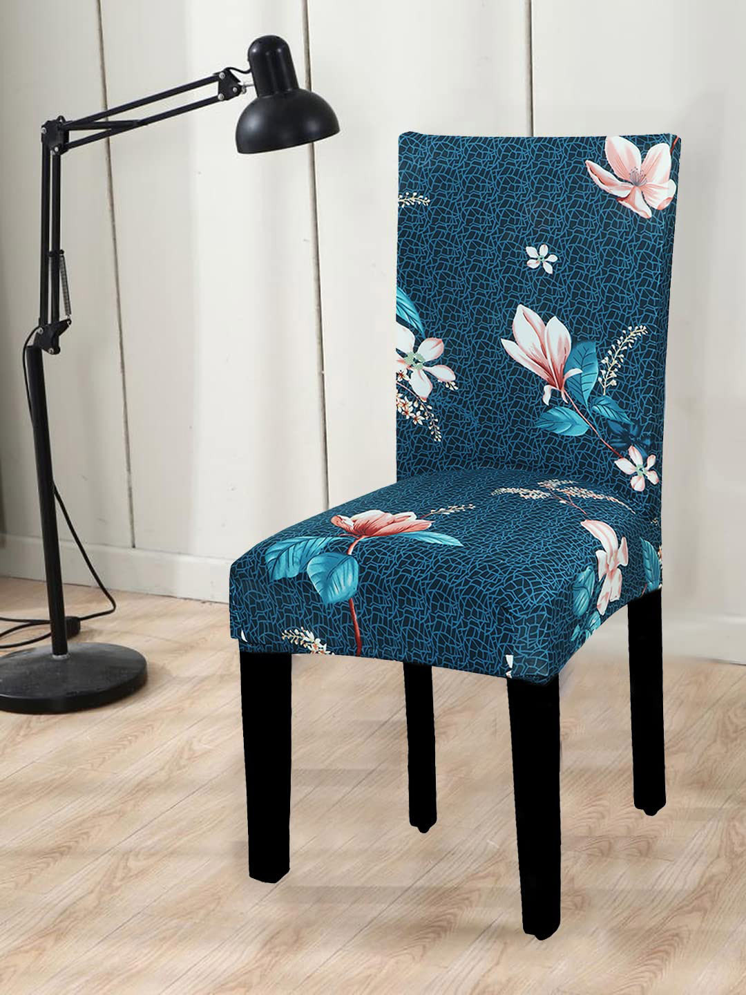 Bajo's Teal Blue & Pink 6 Pcs Printed Chair Covers