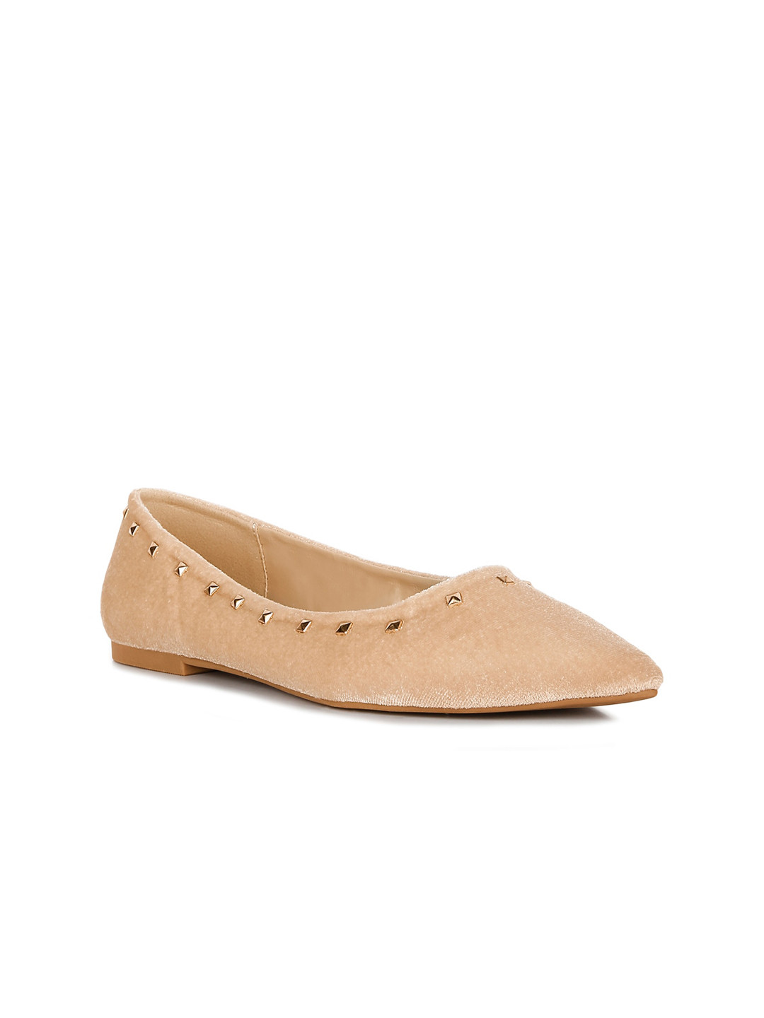 London Rag Embellished Velvet Ballerinas