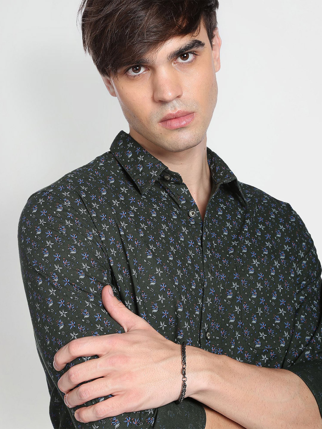 Flying Machine Floral Print Slim Fit Casual Shirt