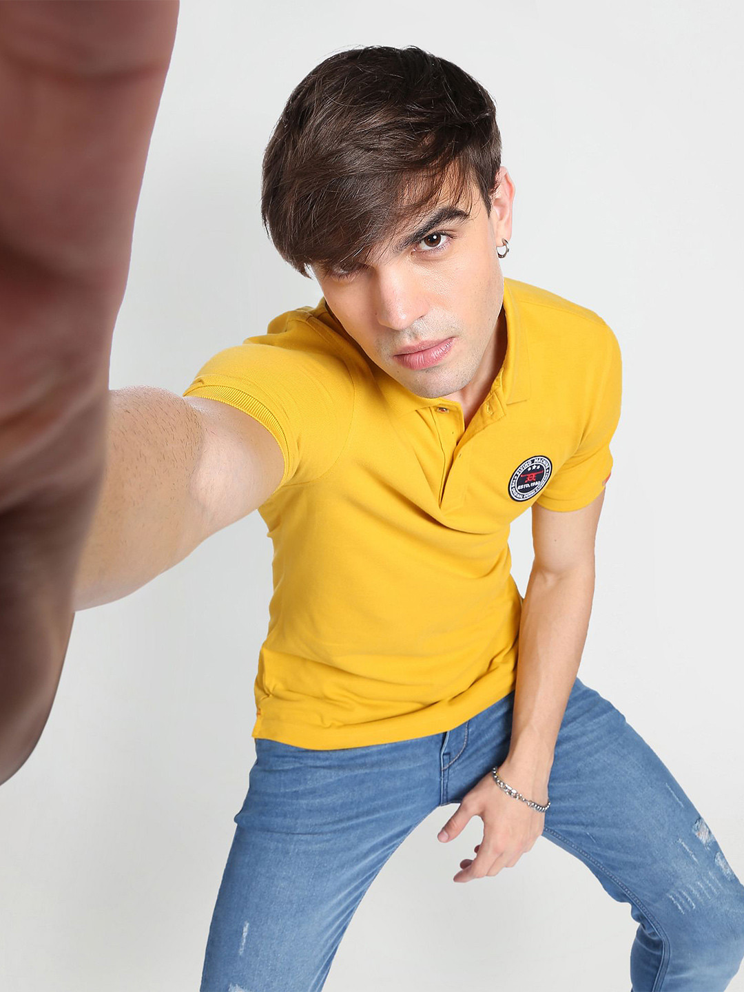 Flying Machine Polo Collar Pure Cotton Slim Fit T-shirt