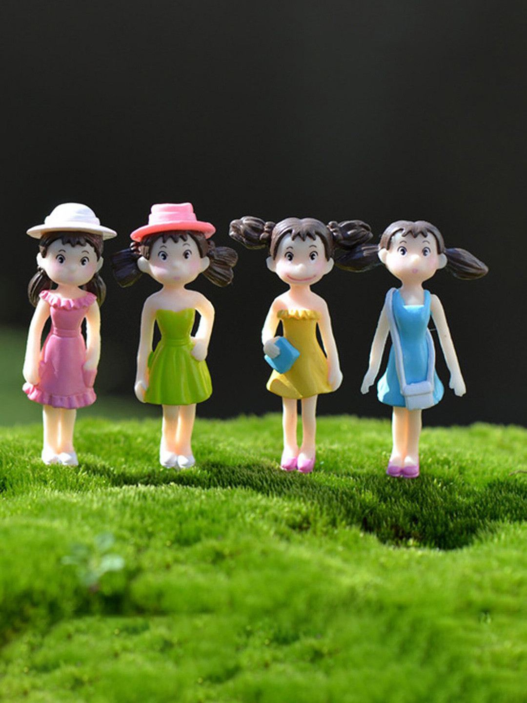 TAYHAA Blue & Green 4 Pcs Little & Colourful Girls Tiny Garden Accessories