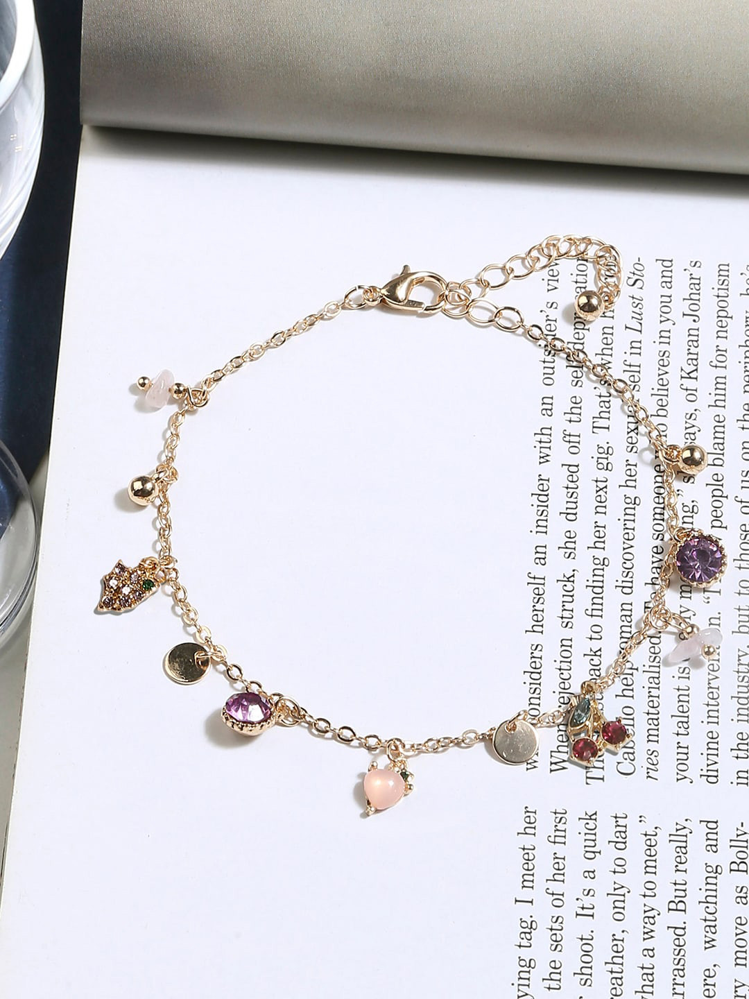 Accessorize London Women Fruit Charm Anklet