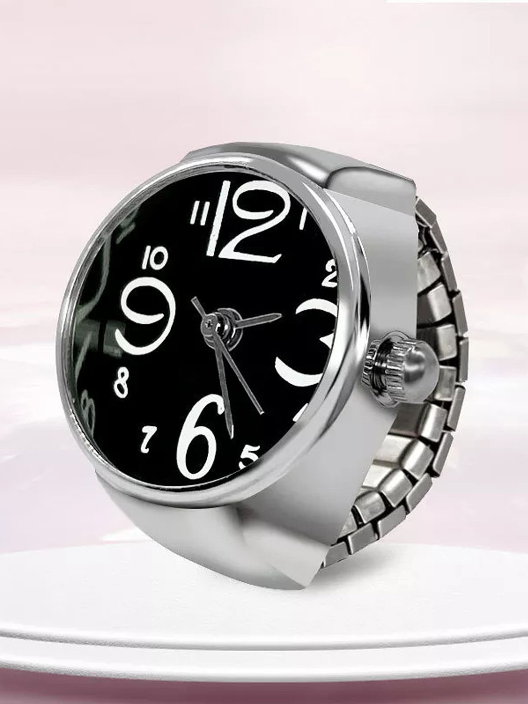Fashion Frill Stretchable Analogue Watch Ring
