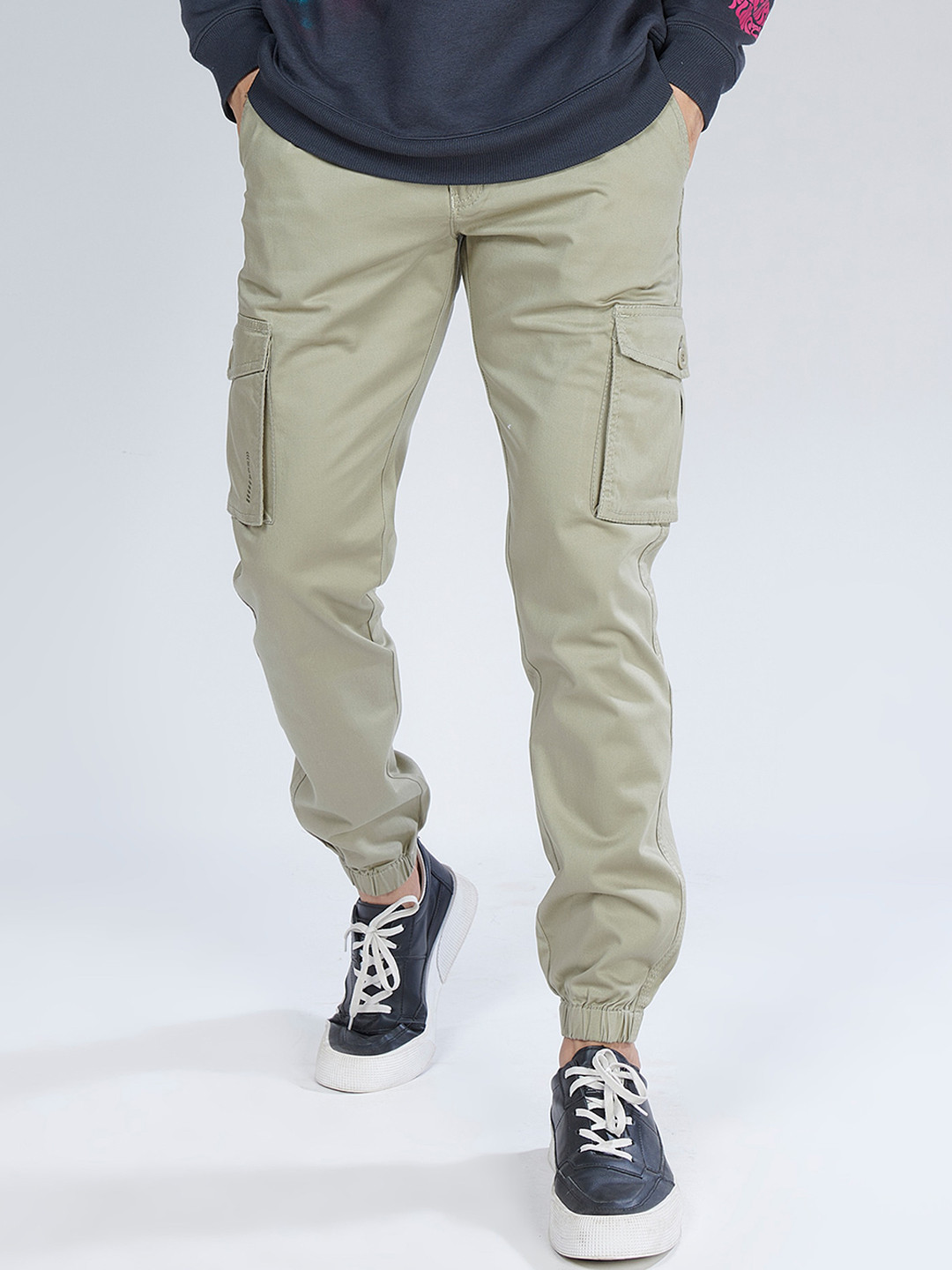 MARK & ALBERT Men Mid Rise Slim Fit Cargo Joggers