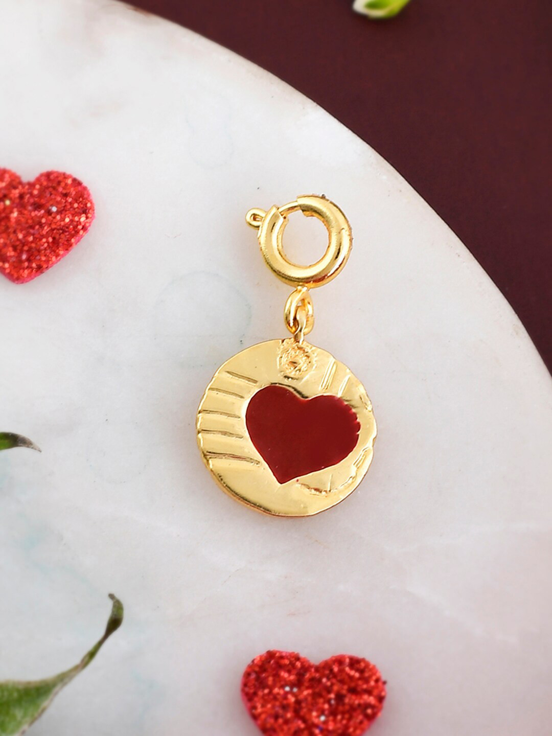 Voylla Valentine's Day Collection Gold-Plated Heart Shaped Pendant With Chain