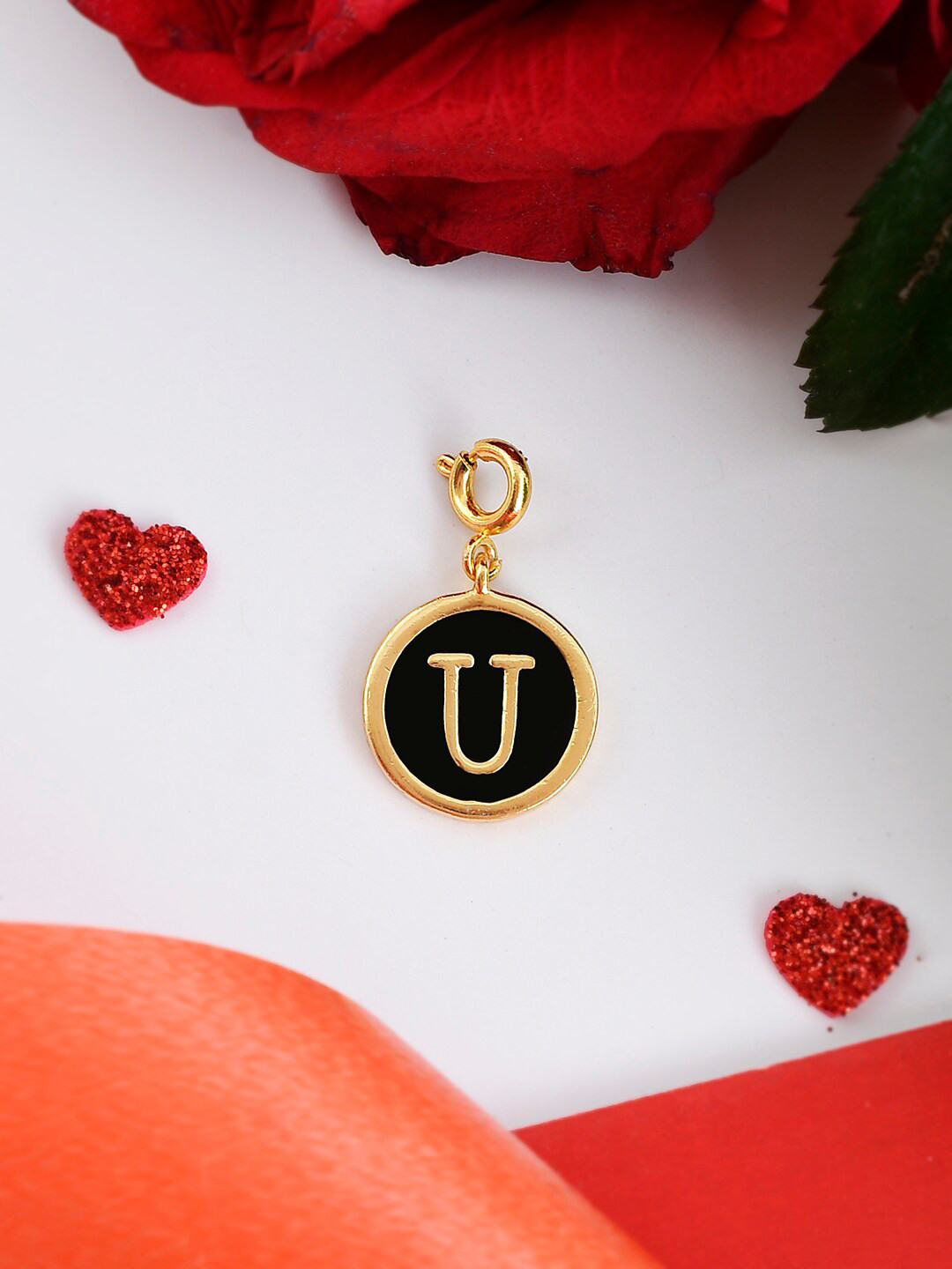 Voylla Valentine's Day Collection Gold-Plated Alphabet U Pendant With Chain