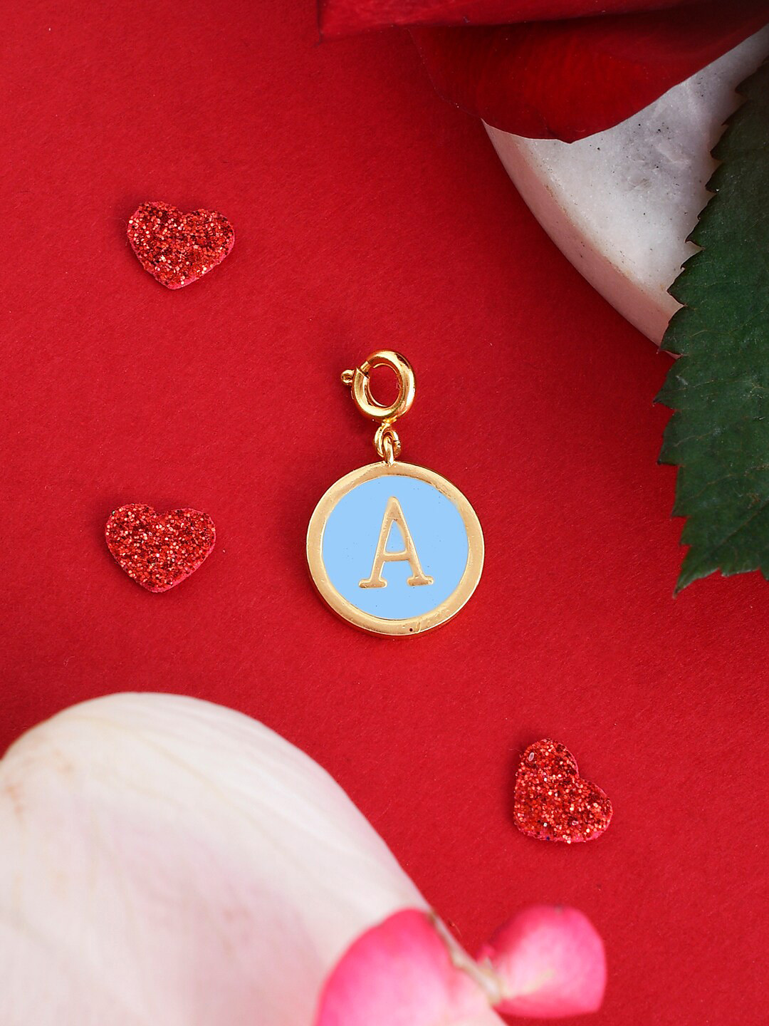 Voylla Gold-Plated Alphabet A Enamel Pendant