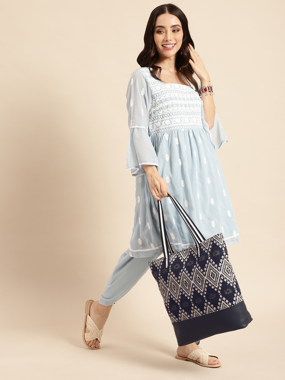 Anouk Geometric Design Structured Shoulder Bag