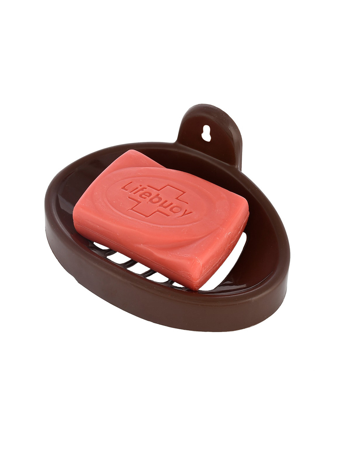 Kuber Industries 4 Pieces Coffee Brown BPA Free Wall Mounted Soap Holders