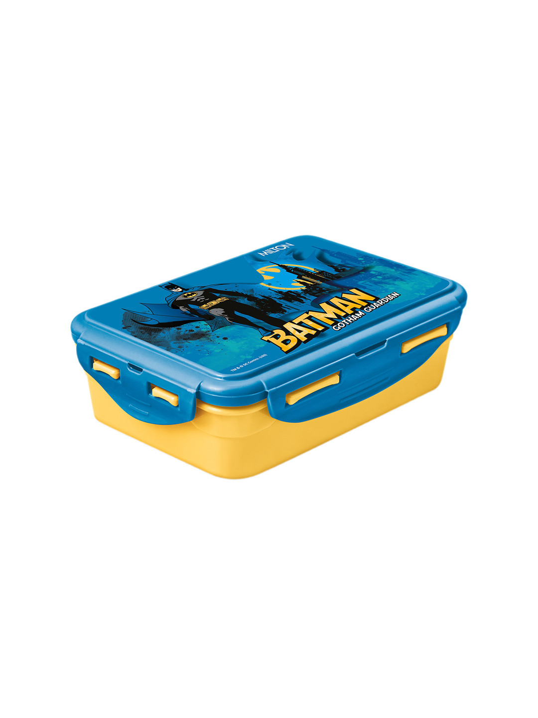 Milton Mini Fun Treat Super Hero Dark Yellow Kids Plastic Tiffin Box 650 ml