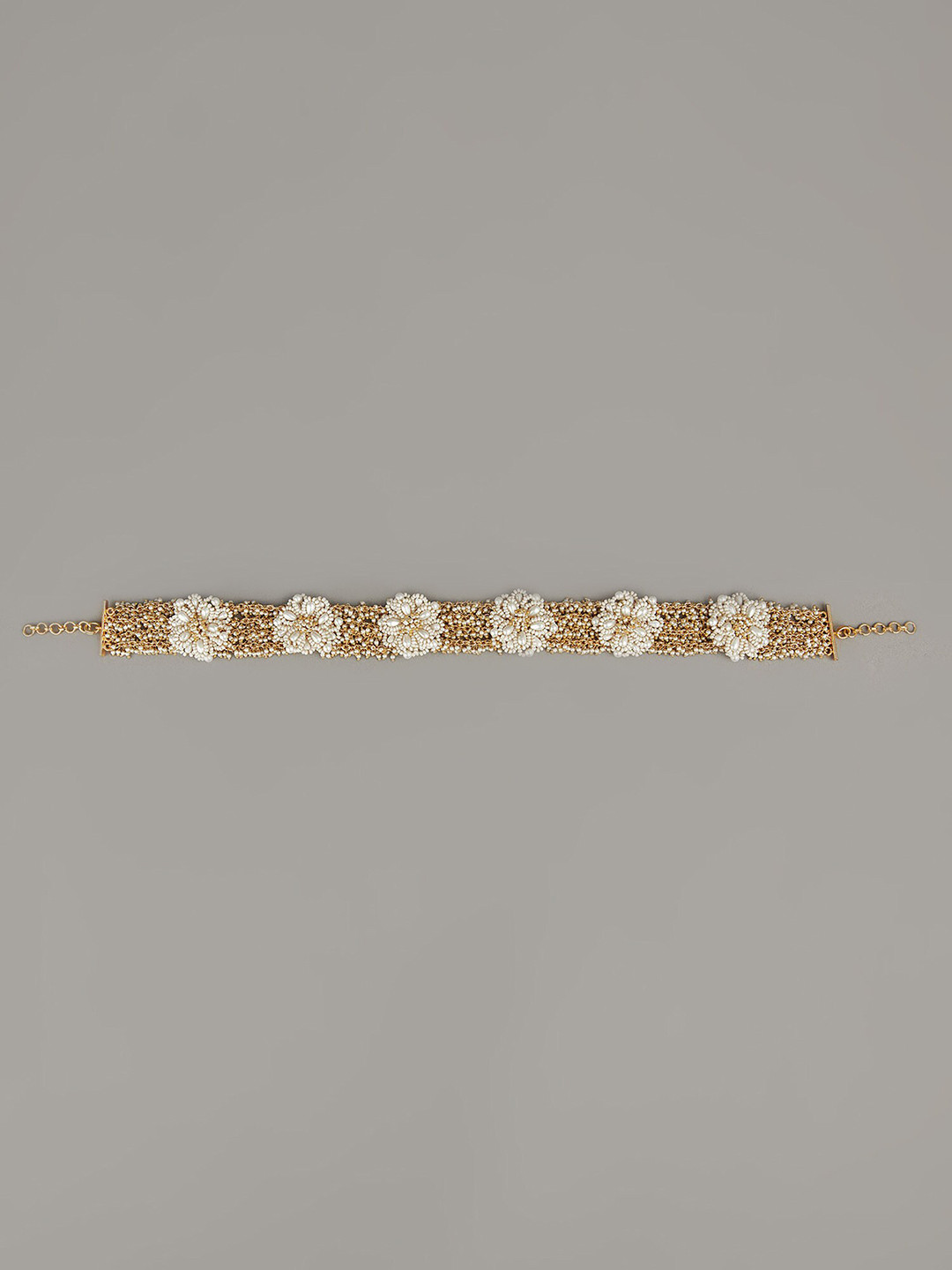 D'oro Gold-Plated Studded & Beaded Matha Patti