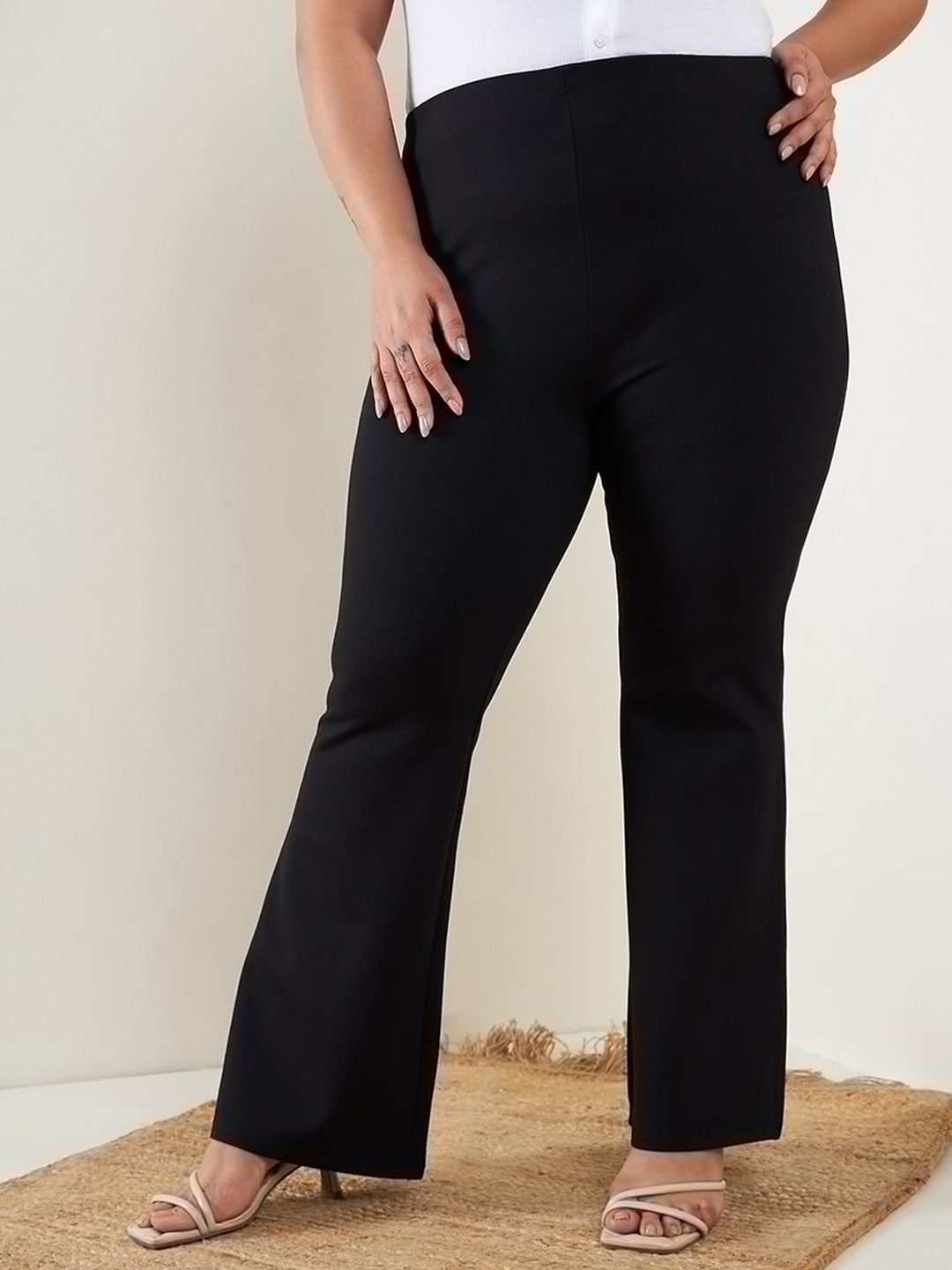 SASSAFRAS Curve Women High-Rise Bootcut Trousers