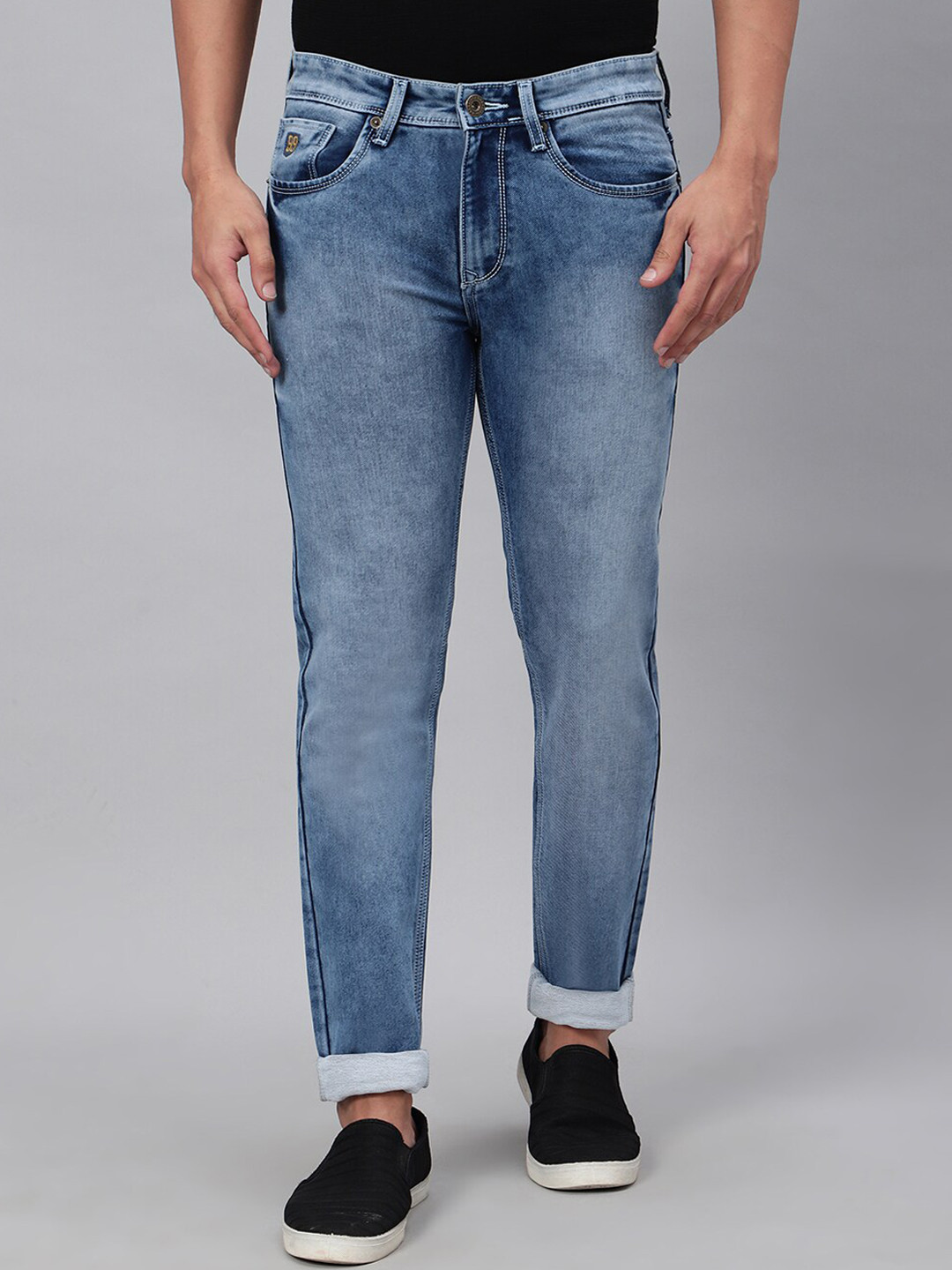 HJ HASASI Men Relaxed Fit Clean Look Heavy Fade Stretchable Cotton Jeans