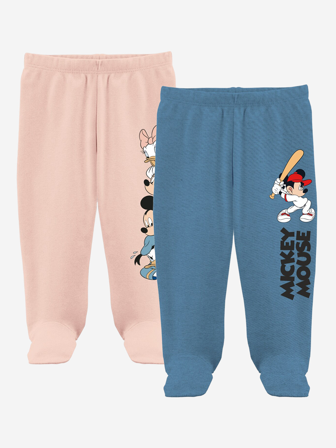 Minicult Unisex Kids Pack of 2 Footed Cotton Lounge Pants