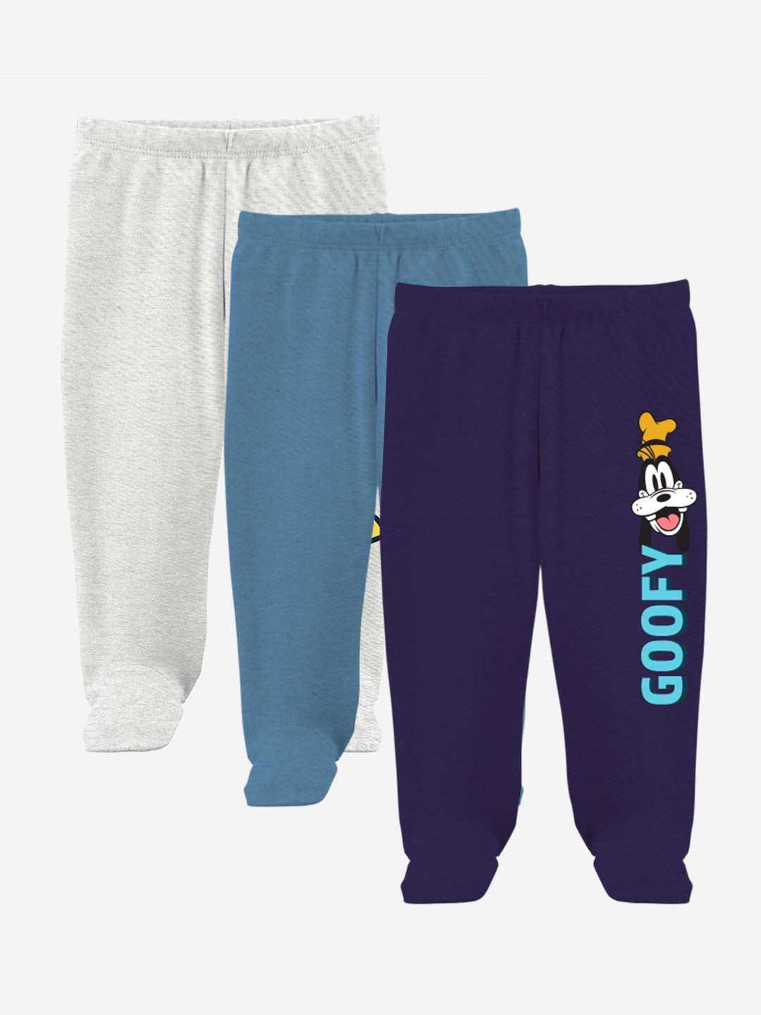 Minicult Infants Set Of 3 Mickey & Friends Printed Cotton Lounge Pants