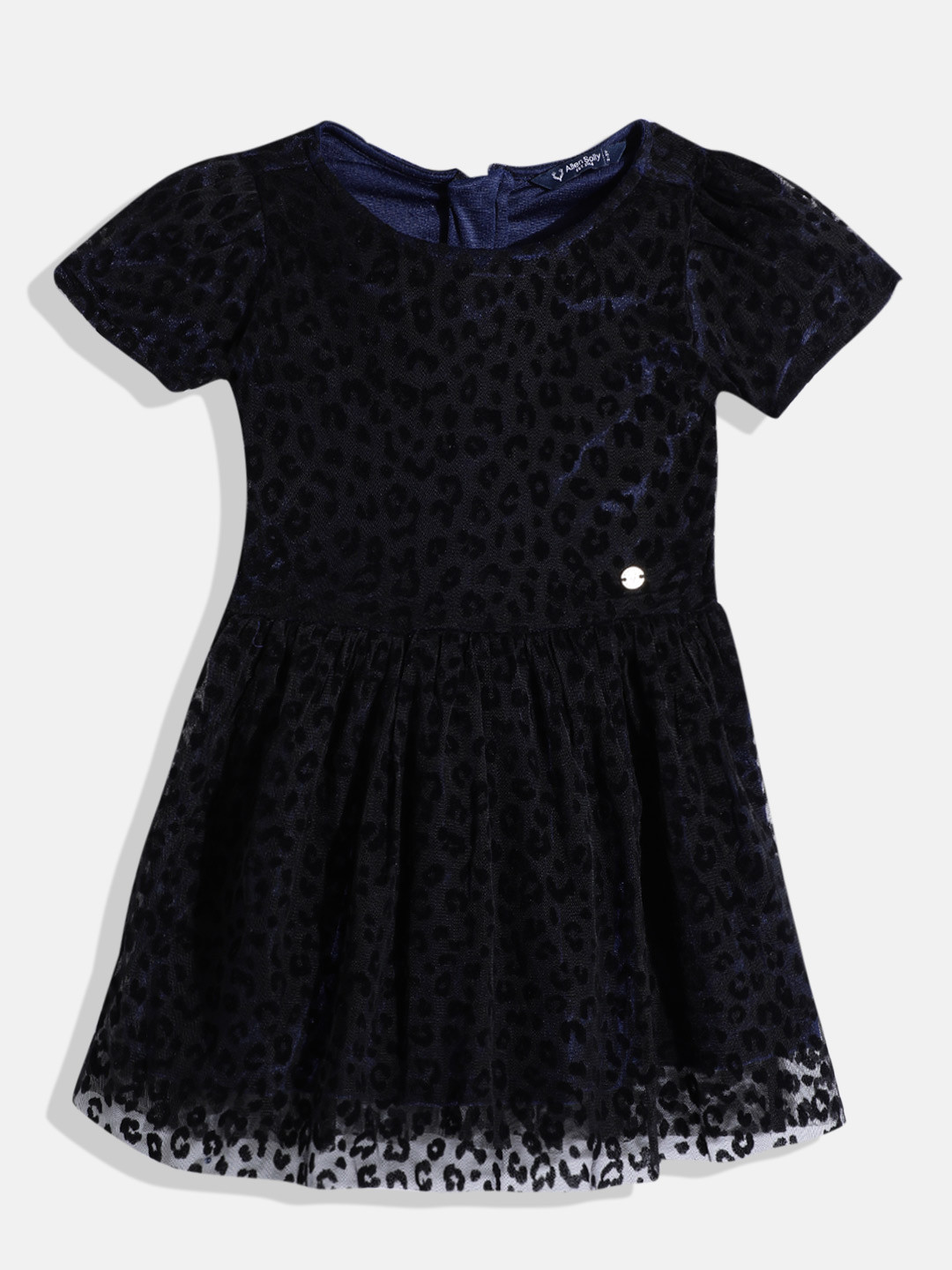 Allen Solly Junior Girls Leopard Print Net A-Line Dress