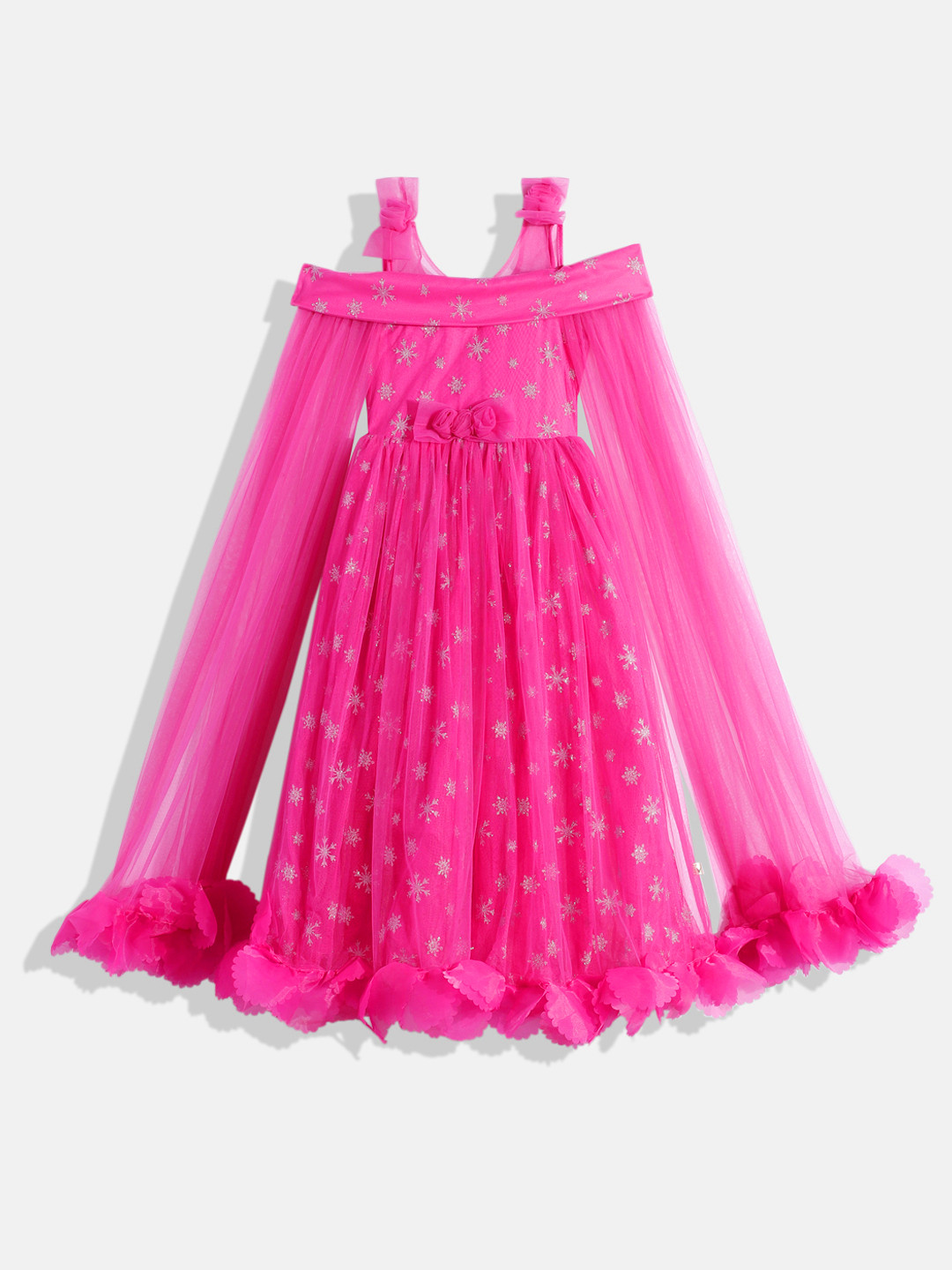 Allen Solly Junior Girls Embellished Cold-Shoulder Gown