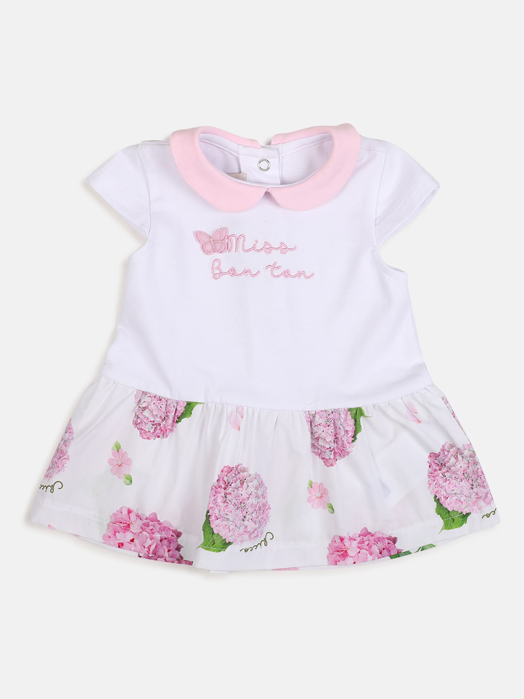 Chicco Infants Floral Printed Peter Pan Collar Pure Cotton A-Line Dress