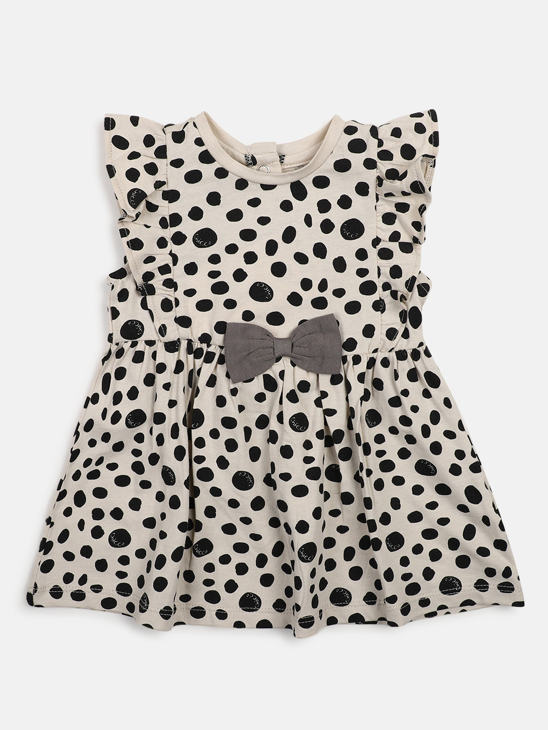 Chicco Infant Girls Ruffles and Bow Printed Fit & Flare Dress