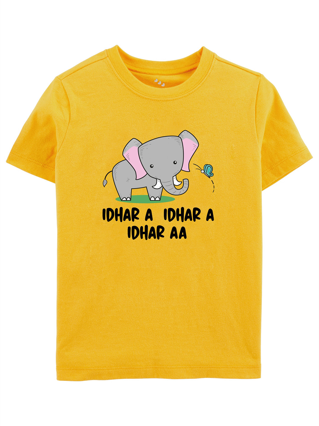 Zeezeezoo Kids Round Neck Hathi Idhar Aaa Cocomelon Printed Cotton T-shirt