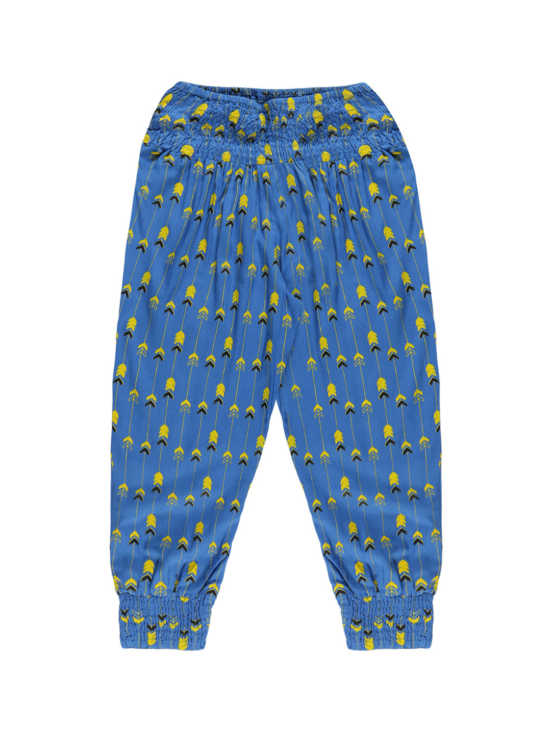 KiddoPanti Girls Printed Smocking Harem Pants