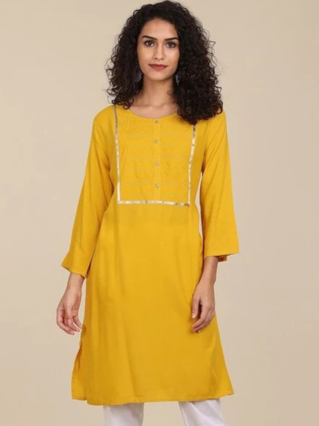 BCZ Style Yoke Design Gotta Patti Handloom Kurta